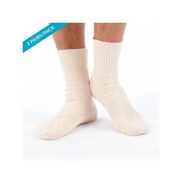 Elite Elastic-Free 100% Cotton Socks (2-Pack)